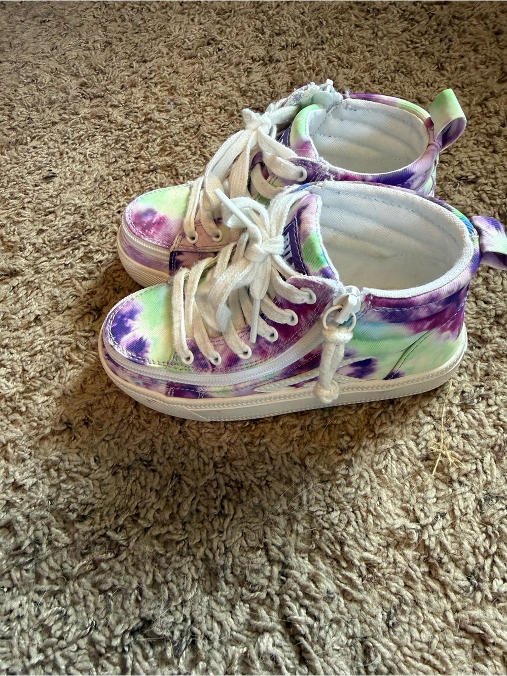 Billy Shoes Tie-Dye High-Top Sneakers - Purple & Green